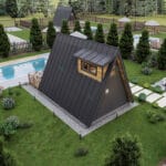 Premium paket 1+1 loft çelik villa – kenet çatı, alüminyum doğrama ve thermowood dış cephe uygulamalı görünüm   arka cephe ustten goruntusu 1 150x150