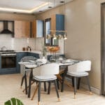 Açık planlı salon ve mutfak alanına sahip modern çelik villa iç mekanı   icmekan mutfak 150x150