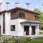 Çelik villanın katmanlı yapı detaylarını gösteren teknik kesit çizimi   malzeme acilimi 150x150