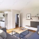 Salon ve mutfağın bir arada bulunduğu açık yaşam alanı   salon acik mutfak gorunum 150x150