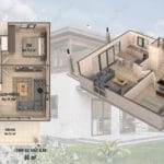 Dubleks çelik villanın zemin kat plan çizimi   zemin kat plani 150x150