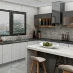 Çelik villa mutfağı çok katlı çelik villa Çift Katlı Çelik Villa  178 m² 3+1 celik ev mutfak 150x150