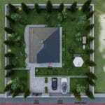 65 m² tek katlı çelik villanın vaziyet planı ve bahçe düzenlemesi   celik ev vaziyet plani 150x150
