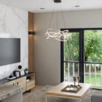 Çelik villanın modern tasarımlı salon iç mekanı   celik villa icmekan 150x150
