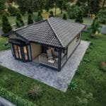 Farklı açılardan görüntülenen 65 m² modern çelik villa tek katlı çelik villa Tek Katlı Çelik Villa  65 m² 2+1 modern celik ev 150x150
