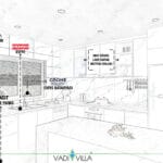 Premium tek katlı çelik villada kullanılan Franke evye, Grohe batarya, Belenco tezgah ve lake kapaklı mutfak dolapları ile donatılmış mutfak detayları.   mutfak tek katli celik villa premium 150x150