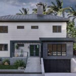 Modern tasarımlı çift katlı çelik villanın dış cephe görünümü   celik ev giris acisindan goruntu 150x150
