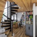 Çelik ev çalışma alanı. loft katlı çelik villa Loft Katlı Çelik Villa  83 m² 1+1 celik ev calisma alani 150x150