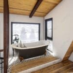 loft katta küvet görünümü. loft katlı çelik villa Loft Katlı Çelik Villa  83 m² 1+1 celik ev loft kat kuvet 150x150