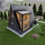 Loft çelik evin yan cephesi ve çatısı loft katlı çelik villa Loft Katlı Çelik Villa  83 m² 1+1 celik ev uzaktan gorunum 150x150