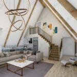 loft katlı çelik villa Loft Katlı Çelik Villa  134 m² 3+1 celik villa salon mutfak 3 150x150