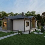 Arka sağ cepheden çelik villa dış görünüm   celik villa yan cephe 150x150