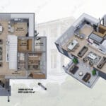 zemin-kat-plani-150x150 zemin-kat-plani-150x150 250 m² ikiz çelik villanın zemin kat planında salon, mutfak, veranda ve diğer yaşam alanlarının yerleşim düzeni çelik Çift Katlı Çelik Villa  250 m² 4+2 zemin kat plani 150x150