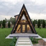 Loft katlı villanın girişi.   celik villa genis aci 150x150