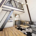 Loft evde mutfak ve salon alanı   loft katli celik salon mutfak 150x150