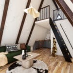 ev içi tasarım görseli.   celik loft ev salon mutfak 1 150x150