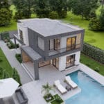 Çift katlı çelik villanın üstten görünüm görseli   celik ev ustten gorunum 150x150
