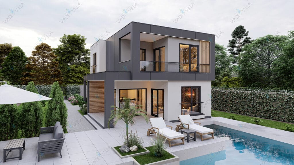 Çift Katlı Çelik Villa <br> 178 m² 3+1