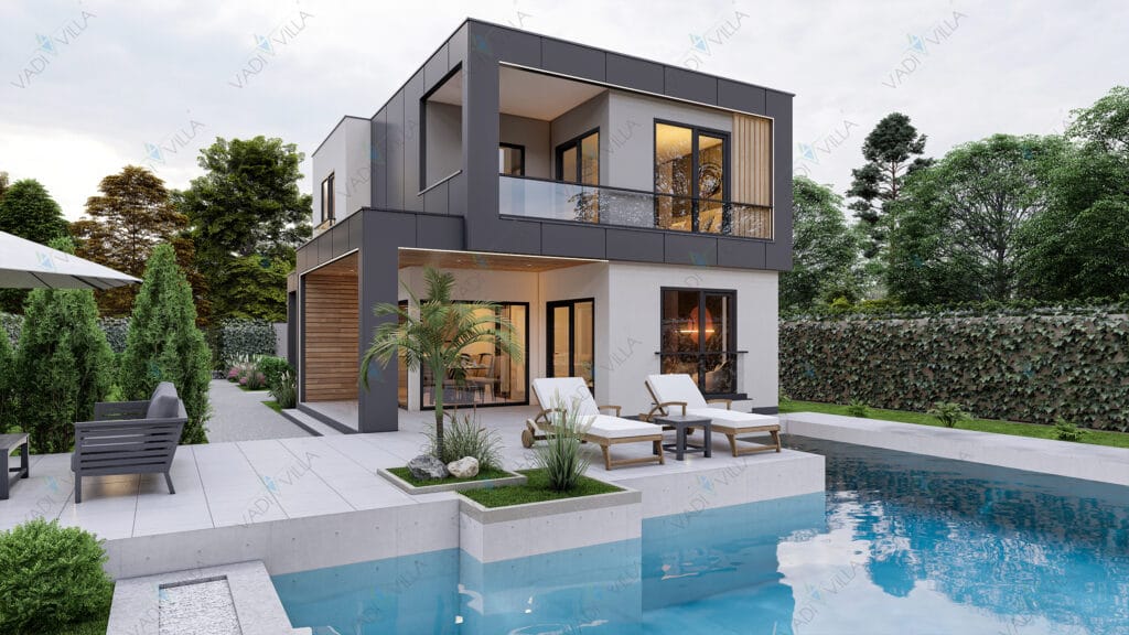 Çift Katlı Çelik Villa <br> 178 m² 3+1