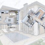 Çatı Katlı (Loft) Çelik Villa – Zemin kat planı   zemin kat plan 150x150