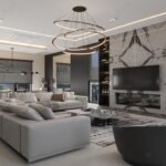 Çelik villada salon renderı. çift katlı çelik villa Çift Katlı Çelik Villa  286 m² 5+1 salon farkli aci 150x150